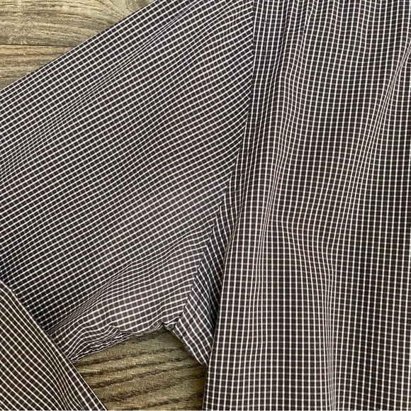 🍄3/$30 Theory Checkered Stretch Cotton Button Up Shirt - Picture 7 of 11